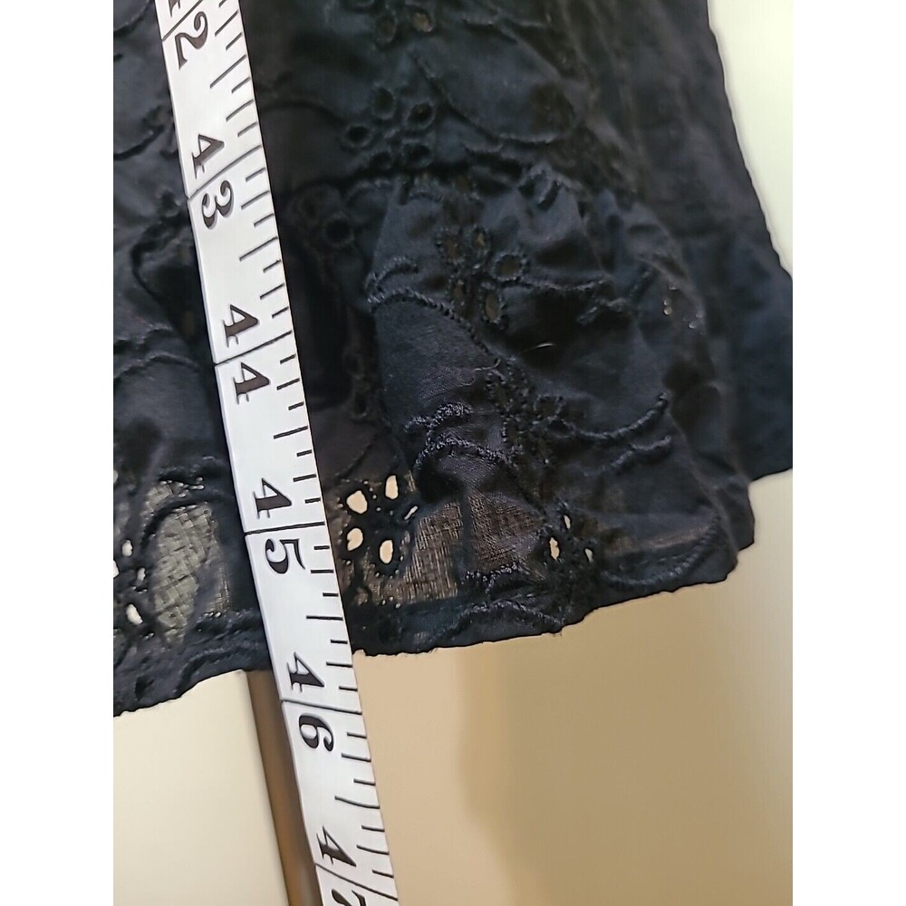 MNG Womens Spaghetti Strap Halter Eyelet Dress Black Size 4 - Picture 6 of 9